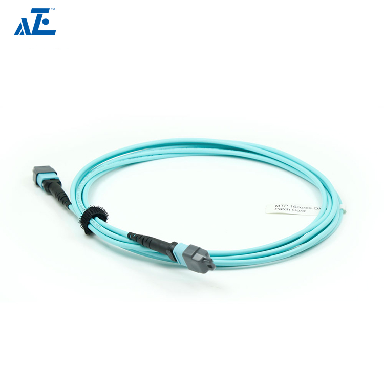 MTP Female 12 Fibers Type B Plenum (OFNP) OM3 50/125 Multimode Elite Trunk Cable, Aqua