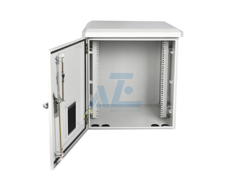 IP55 Wall Mount Waterproof Outdoor Rack Enclosure, 18U, RAL7035, 600W x 600D mm