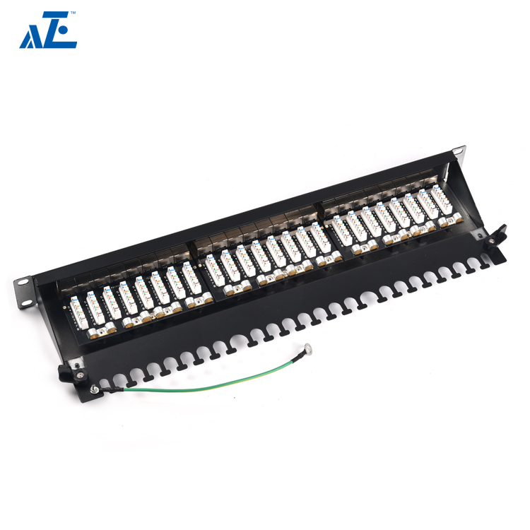 1U 24-Port CAT6A Shielded FTP Patch Panel