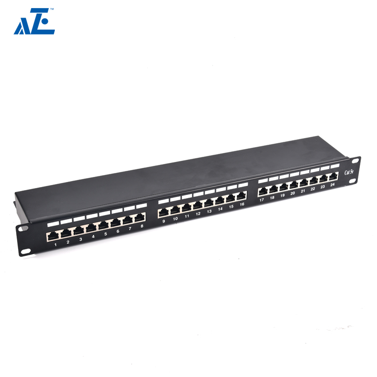 1U 24-Port CAT5e Shielded FTP Patch Panel