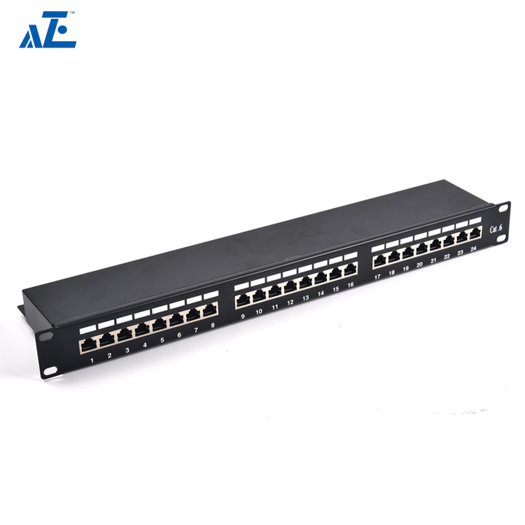 1U 24-Port CAT6 Shielded FTP Patch Panel