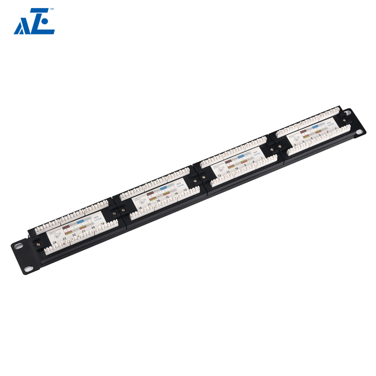 1U 24-Port CAT6A Unshielded UTP Patch Panel