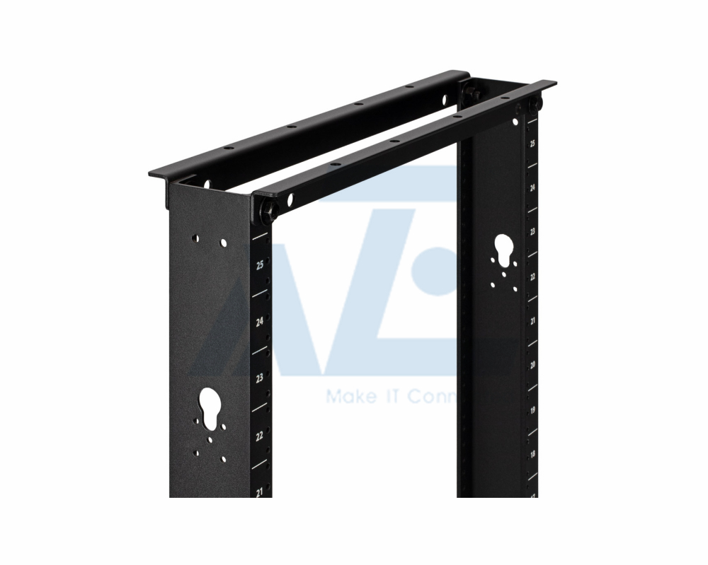 25U 2 Post Aluminum Open Frame Server Relay Rack w/12-24 Threaded Holes