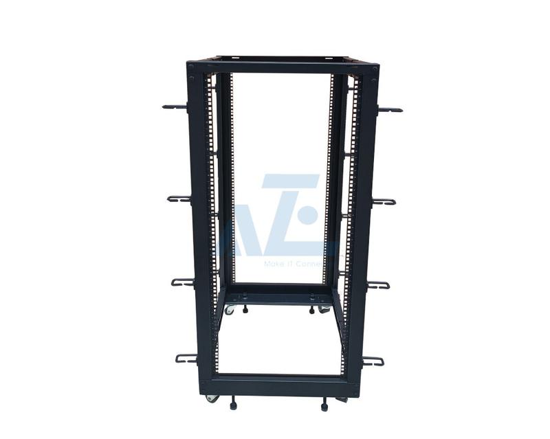 25U 19" Open Frame Server Rack- 4 Post Adjustable Depth 22-40"