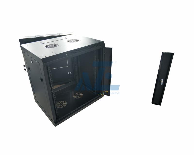 6U 600mmW x 600mmD Hinged Wall Mount Cabinet with Locking Glass Front Door