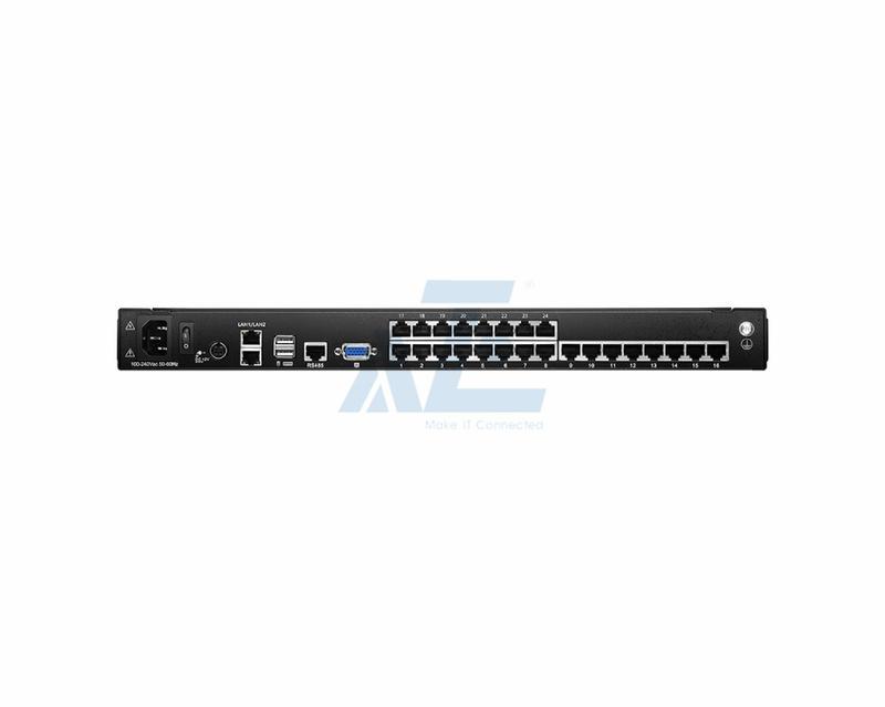 1U 17.3" FHD Widescreen 24 Port CAT5 LCD KVM over IP Switch 1-Local / 2-Remote Access