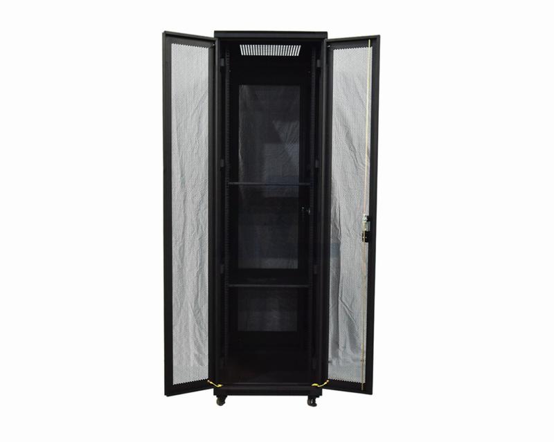 Floor Standing Network Rack Cabinet,37U, Black, 1833H x 600W x 1000D mm