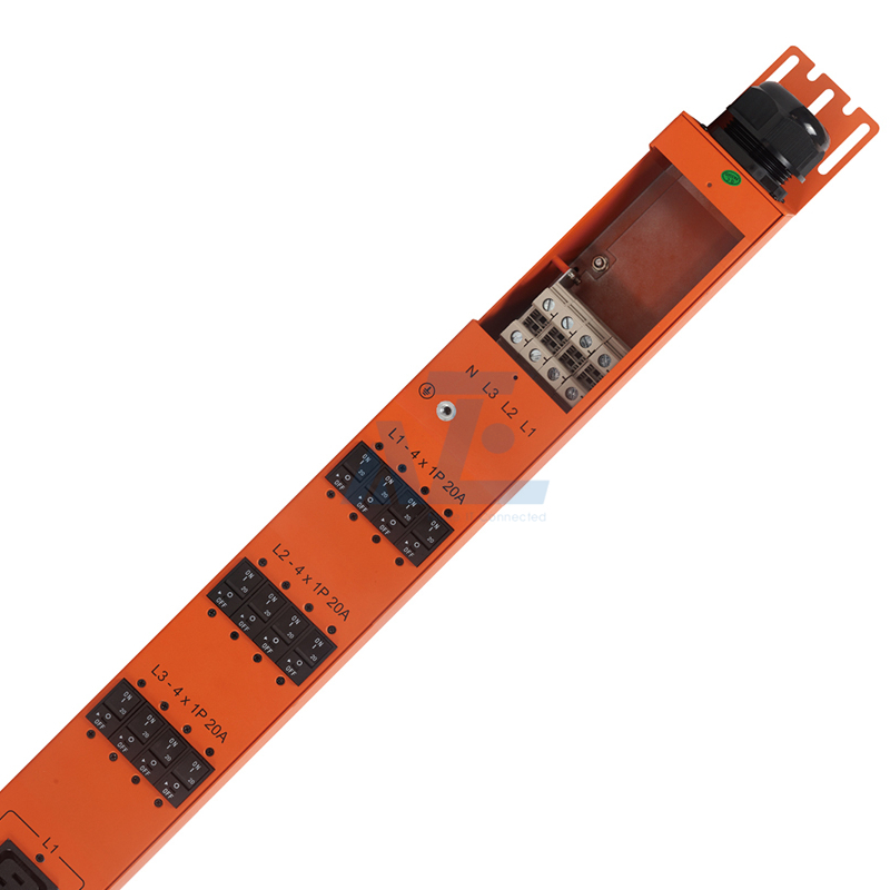 Basic Mining PDU, 3 Phase, 415V/80A, (12) C19, w/ Hydraulic Magnetic Circuit Breakers, Orange