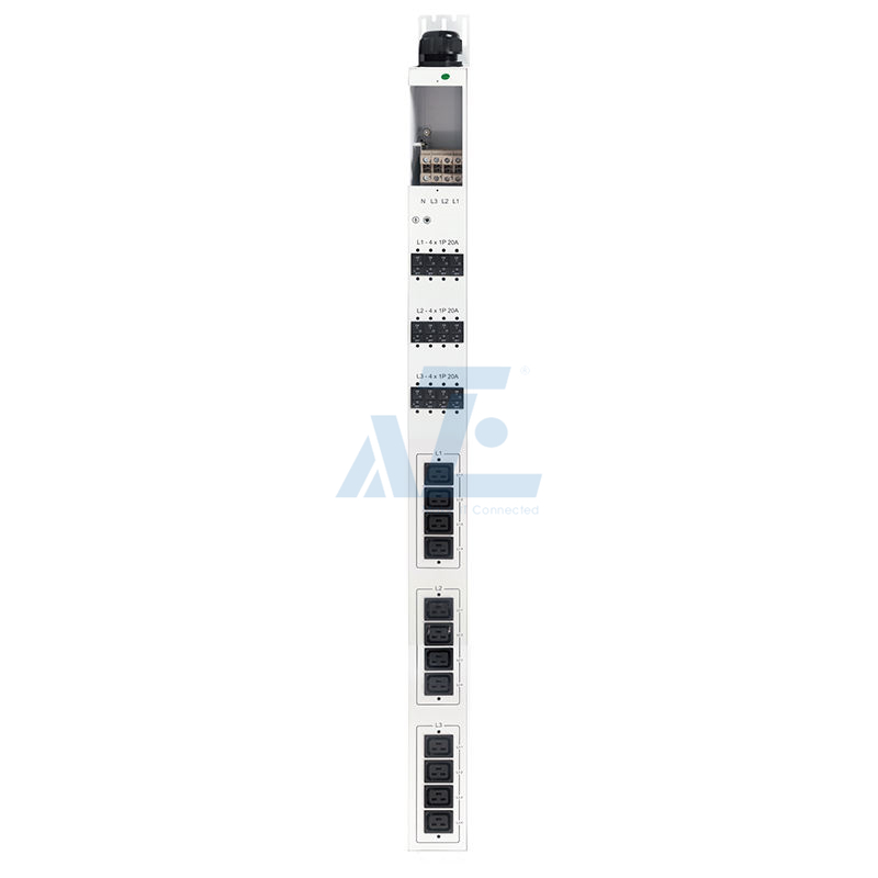 Basic Mining PDU, 3 Phase, 415V/80A, (12) C19, w/ Hydraulic Magnetic Circuit Breakers, White