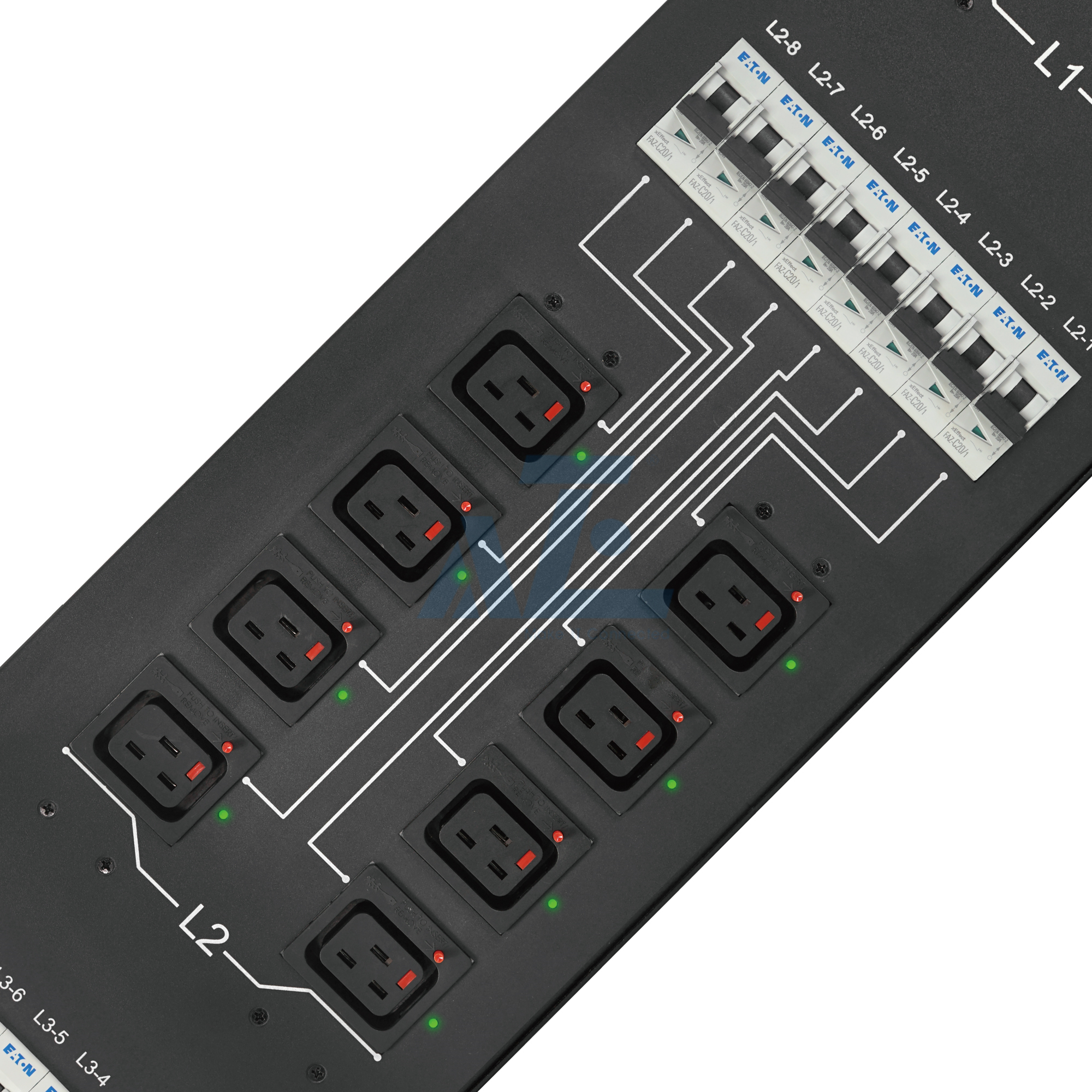 Crypto Smart Mining PDU, 3 Phase, 415V/160A, (24) Lockable C19, w/ Circuit Breakers