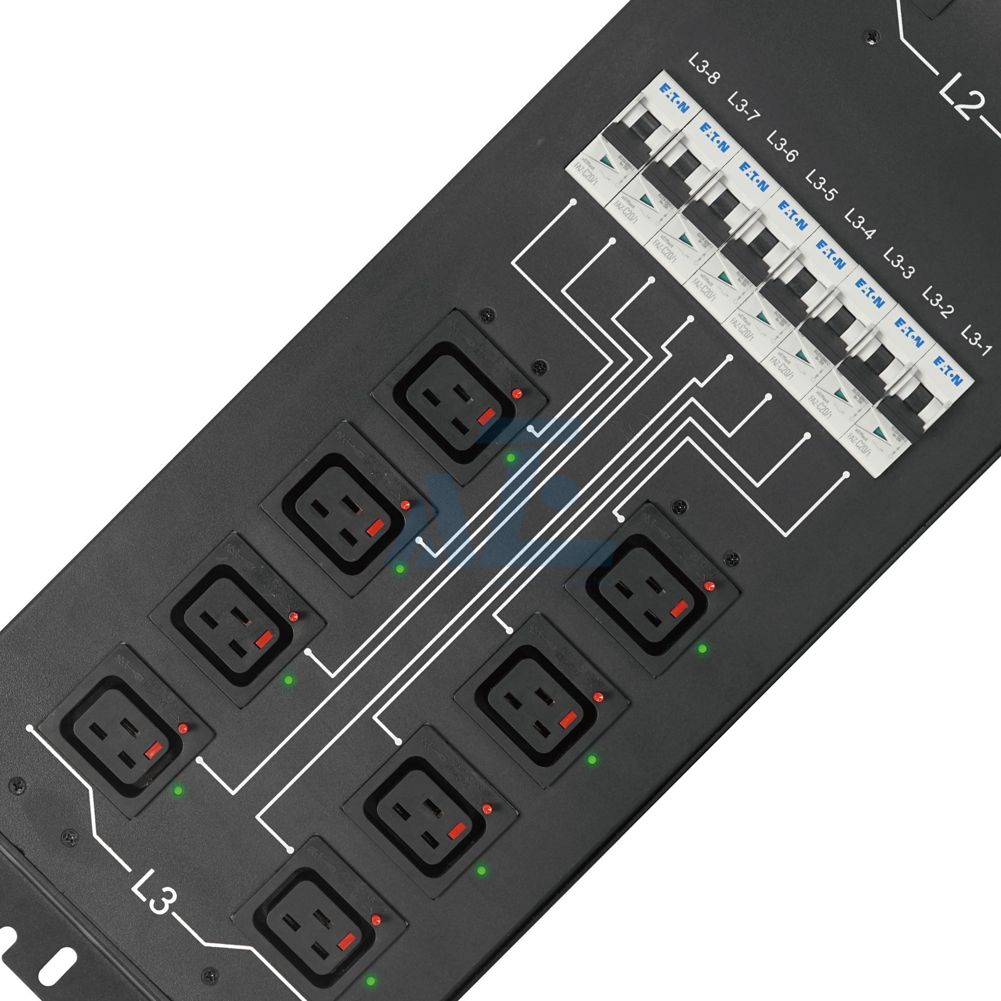 Crypto Smart Mining PDU, 3 Phase, 415V/160A, (24) Lockable C19, w/ Circuit Breakers