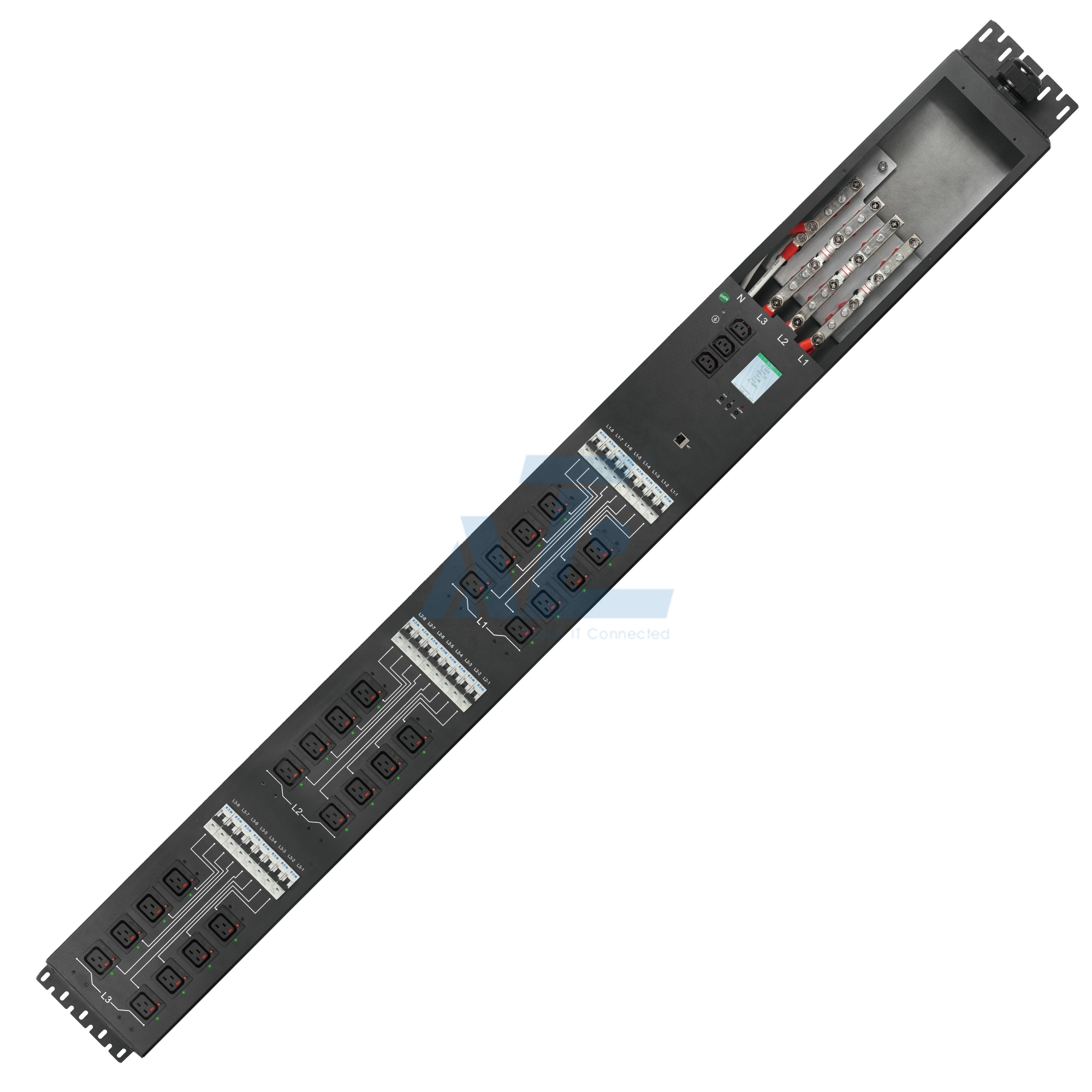 Crypto Smart Mining PDU, 3 Phase, 415V/160A, (24) Lockable C19, w/ Circuit Breakers