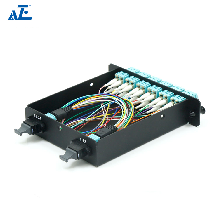 MPO-24 to 12x LC Duplex, 24 Fibers OM3 Multimode MTP MPO Cassette