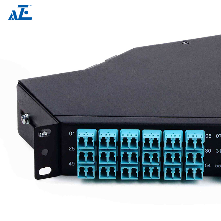 1U HD 19" Rack Mount Angled Fiber Patch Panel with Ultra HD Cassette