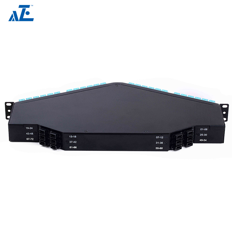 1U HD 19" Rack Mount Angled Fiber Patch Panel with Ultra HD Cassette