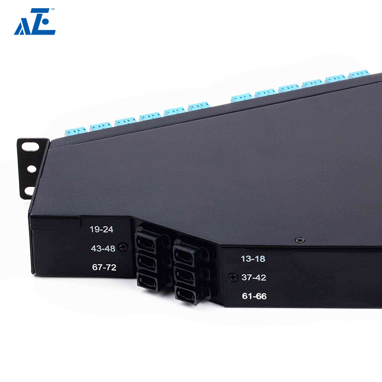 1U HD 19" Rack Mount Angled Fiber Patch Panel with Ultra HD Cassette