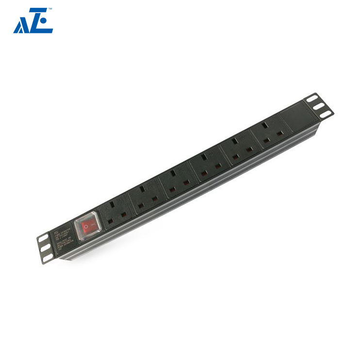 1U 19" Horizontally Mount Server Rack UK PDU- British Type Power Distribution Unit