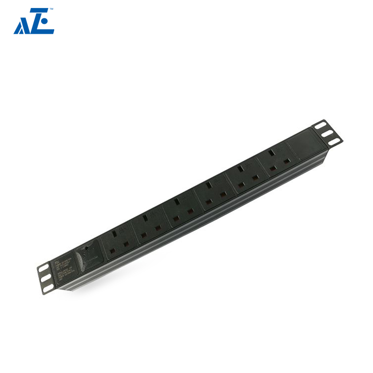 1U 19" Horizontally Mount Server Rack UK PDU- British Type Power Distribution Unit