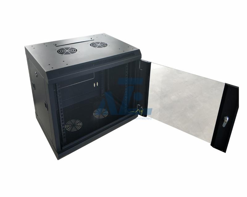 12U 600mmW x 450mmD Fixed Wall Mount Cabinet with Locking Glass Door